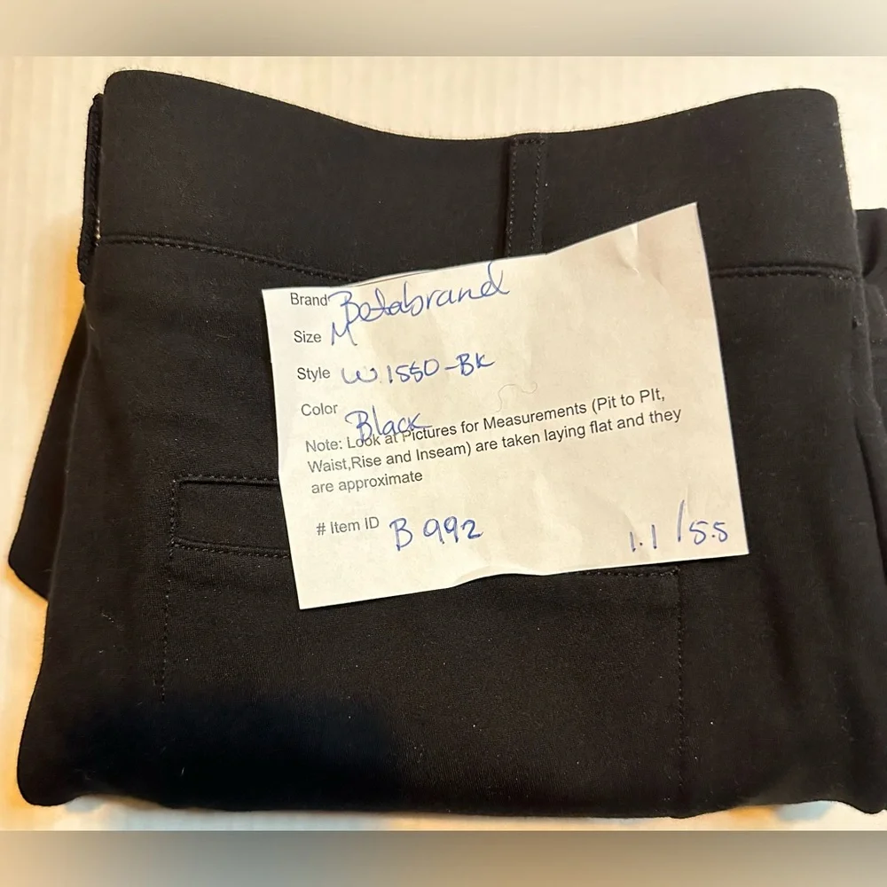Betabrand Women's W1550-BK Classic Yoga‎ Dress Pant Size M Black Pull On - Picture 9 of 9